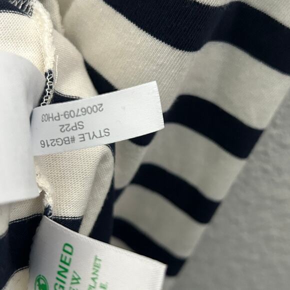 J. Crew Women's Navy Blue White Striped Knit Midi Dress Nautical Prep Size Med - Picture 11 of 15